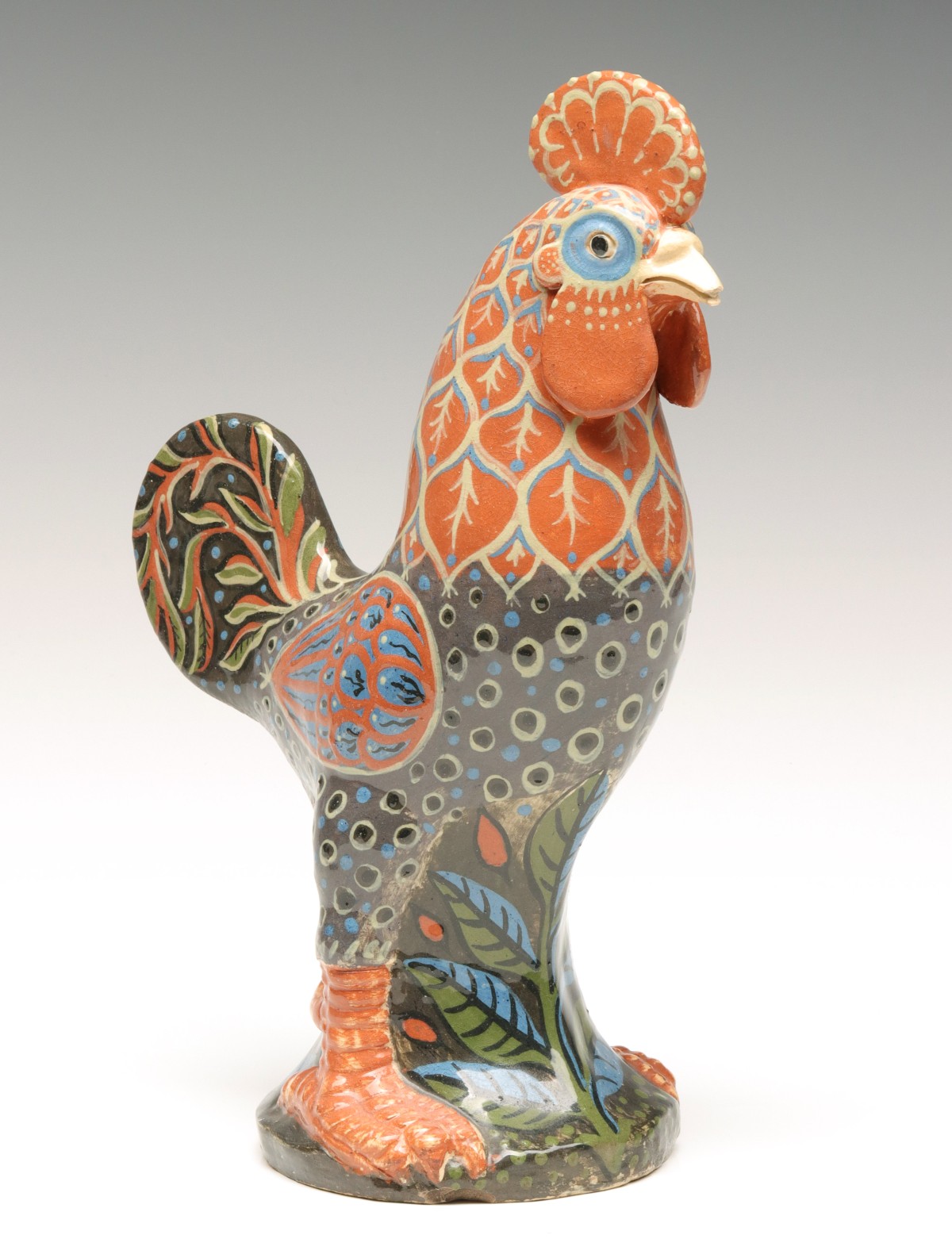 LESTER RAYMER (1907-1991) SLIP DECORATED ROOSTER