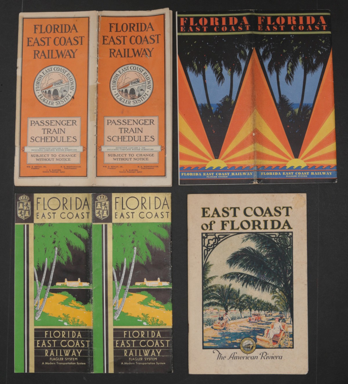 TEN PIECES OF FLORIDA EAST COAST RAILWAY EPHEMERA