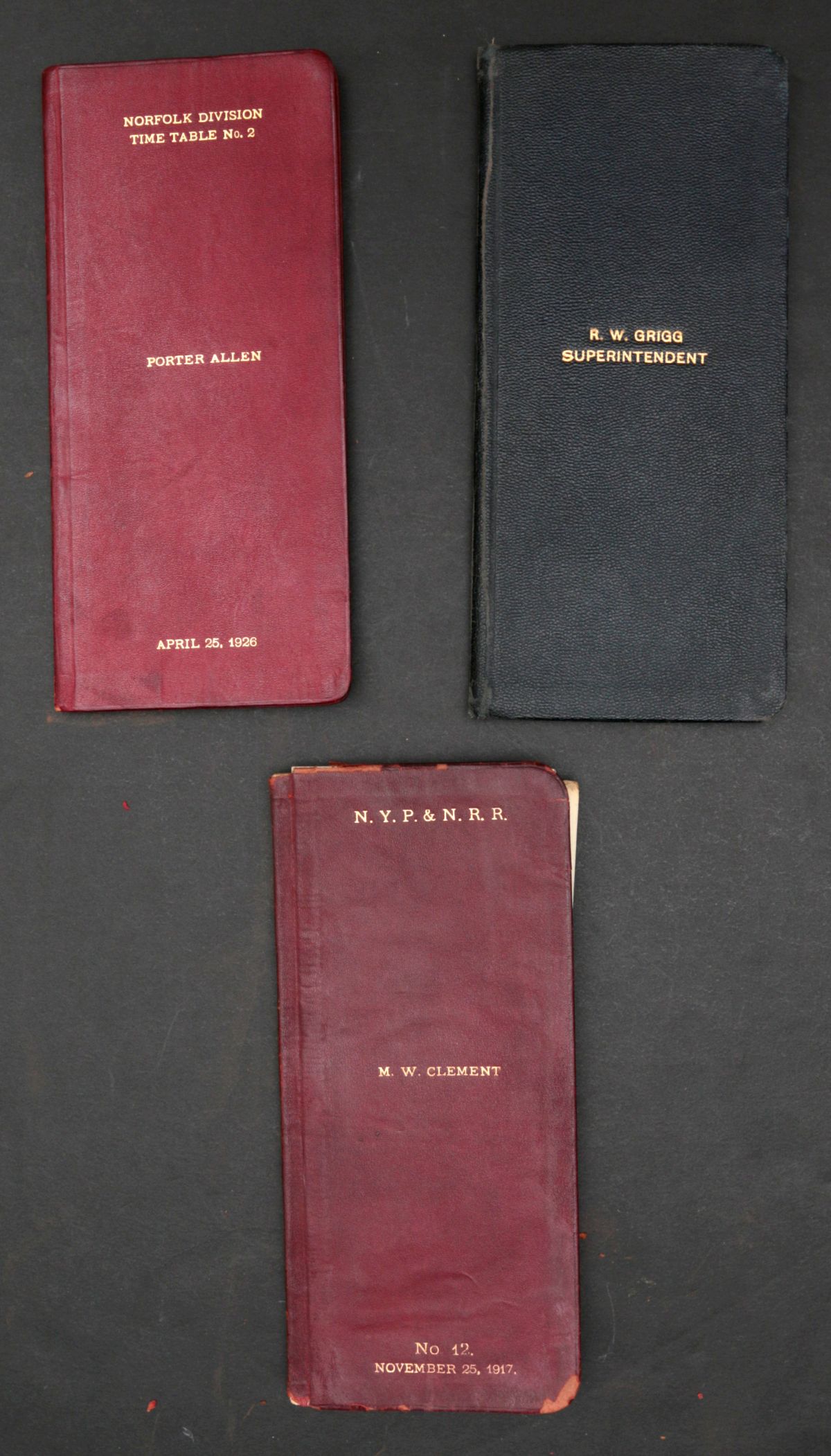NYP&N RAILROAD SUPERINTENDENT LEATHER TIMETABLES