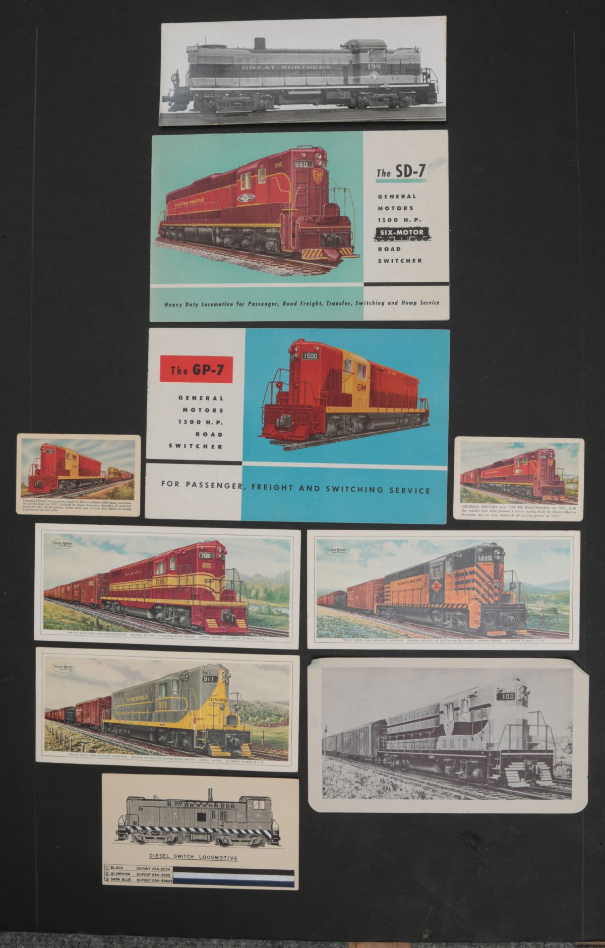 GM'S SD-7 AND GP-7 SWITCHER ADVERTISING MATERIALS