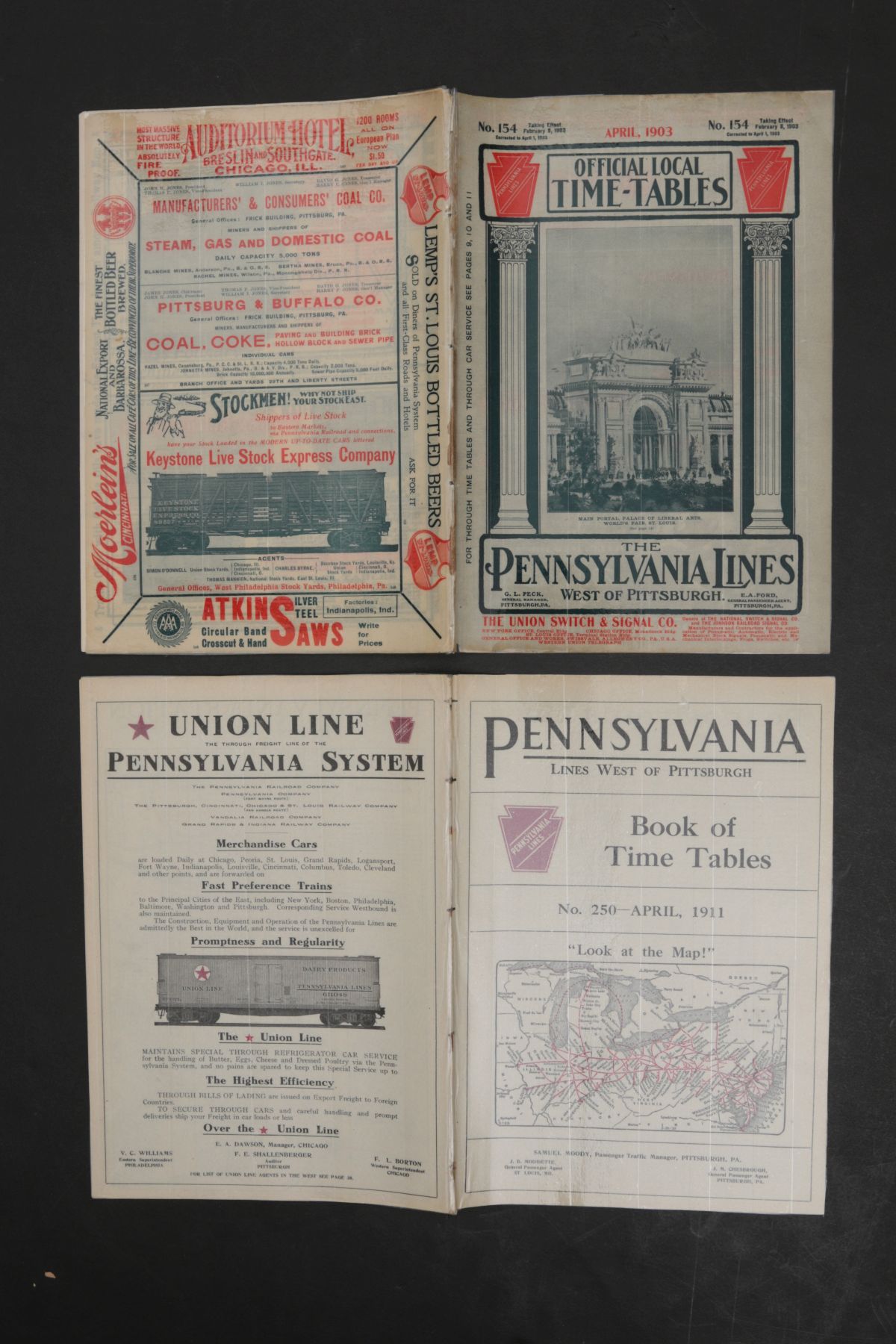 SEVEN PENNSY RR OFFICIAL LOCAL TIMETABLES C. 1900