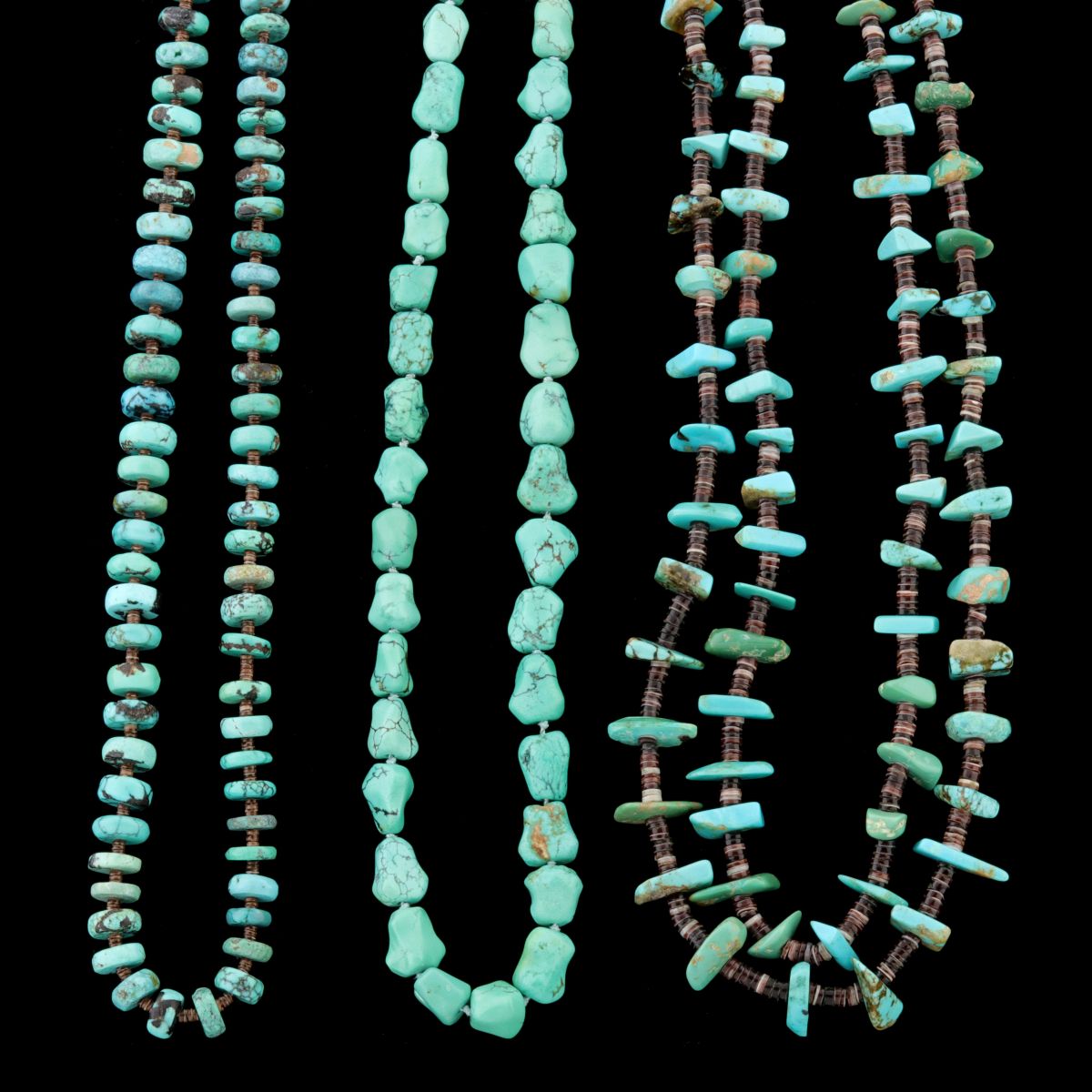 SANTO DOMINGO TURQUOISE AND HEISHI NECKLACE STRANDS