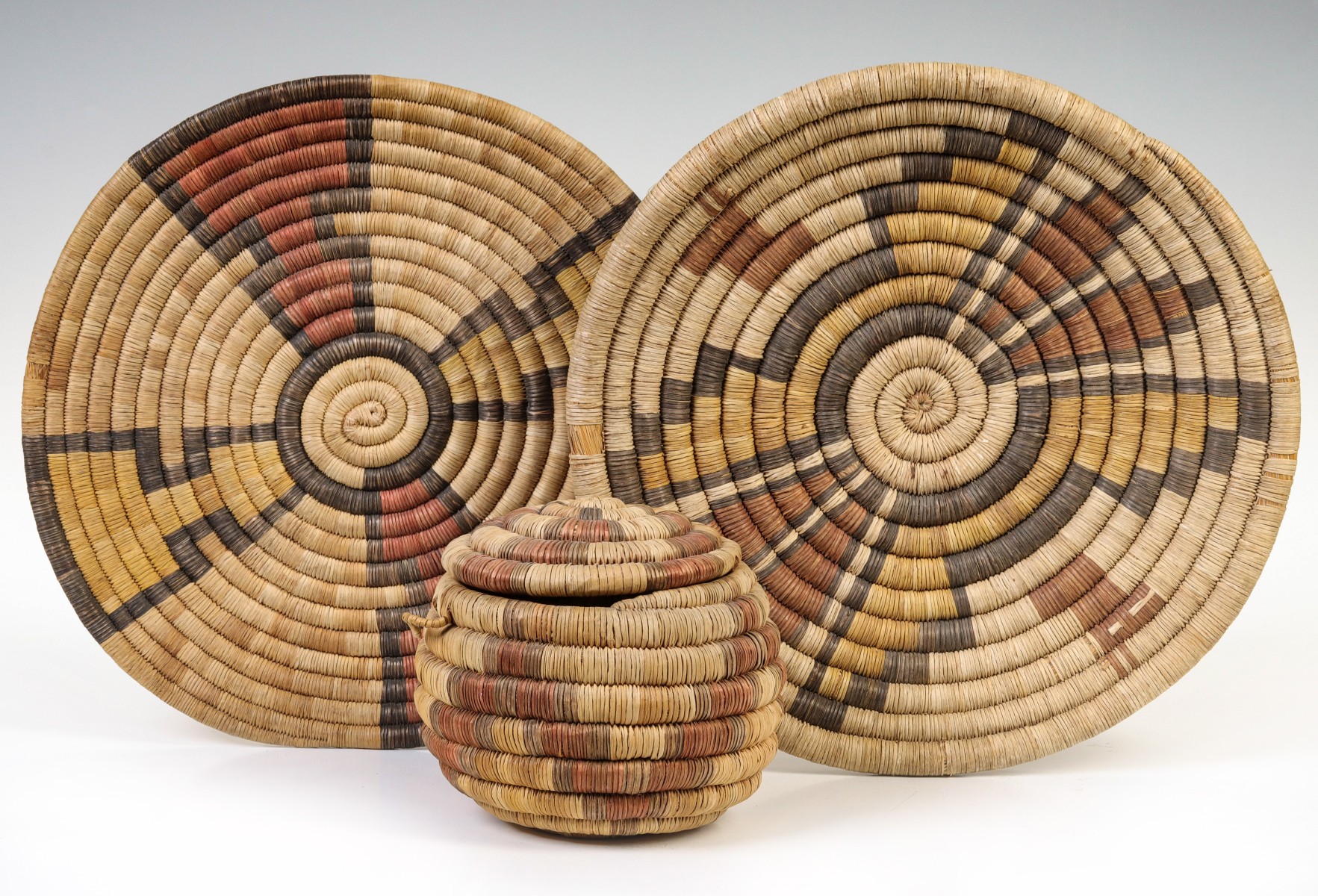 THREE EXAMPLES OF HOPI COILED BASKETRY