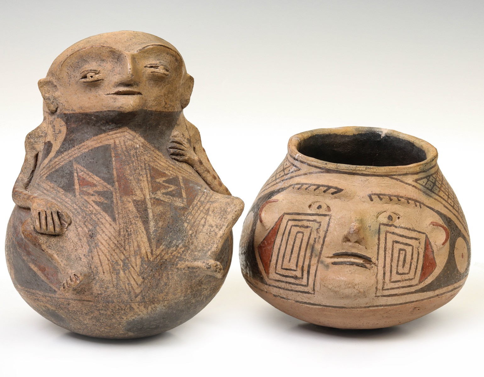 TWO EXAMPLES OF SOUTH AMERICAN EFFIGY POTTERY