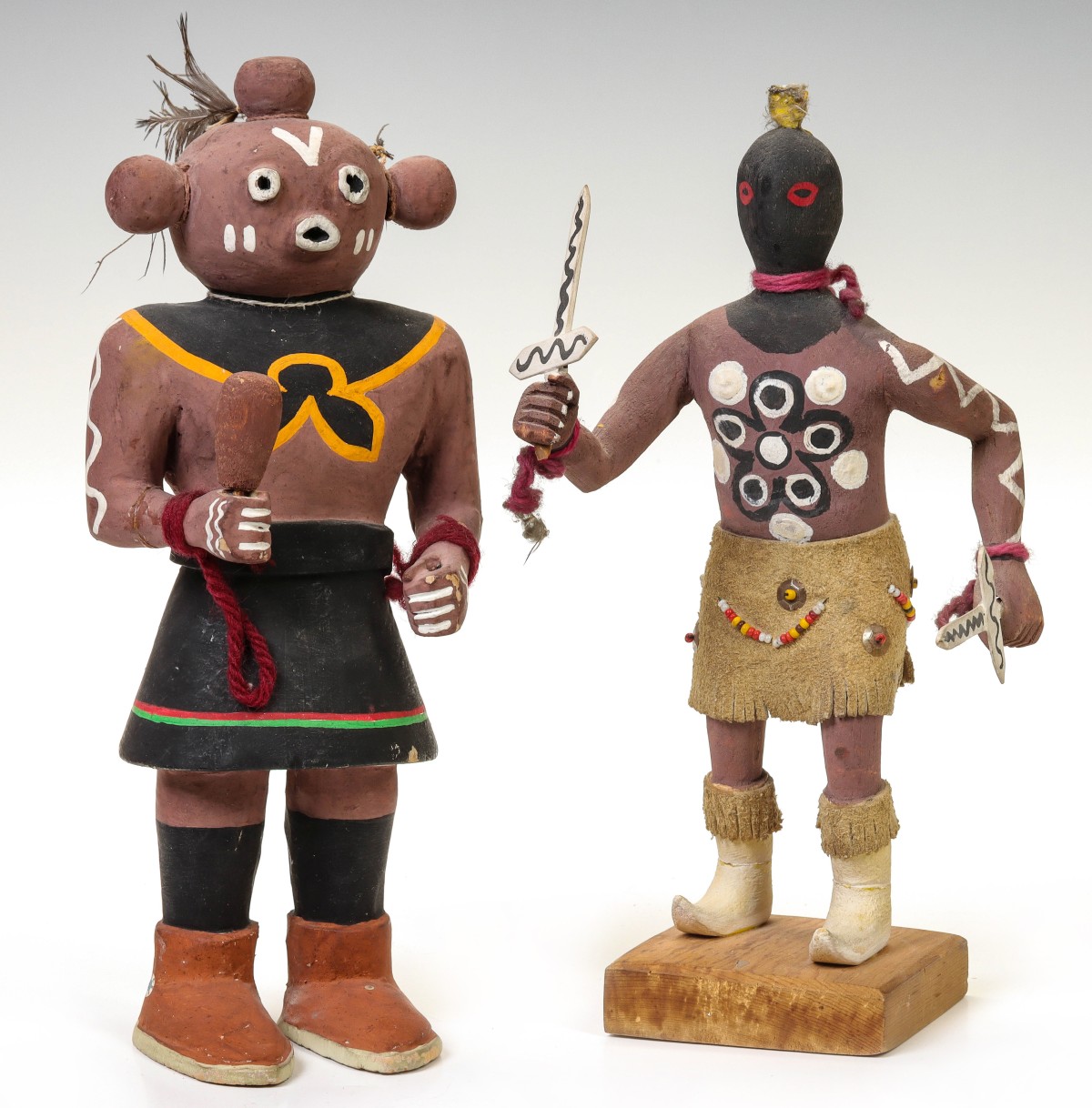 TWO CONTEMPORARY ARTIST SIGNED KACHINA DOLLS