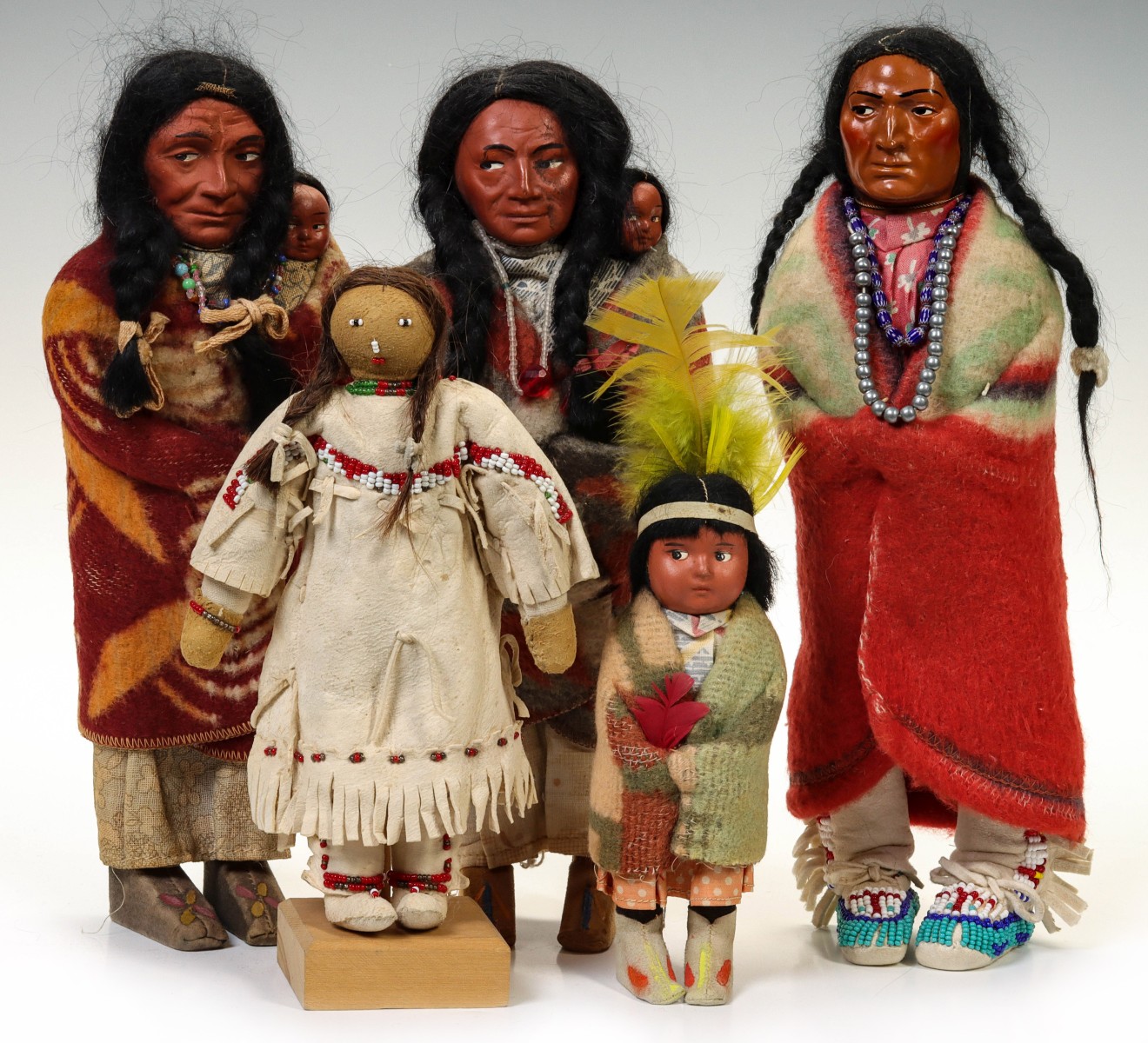 SKOOKUM AND OTHER NATIVE AMERICAN THEME DOLLS