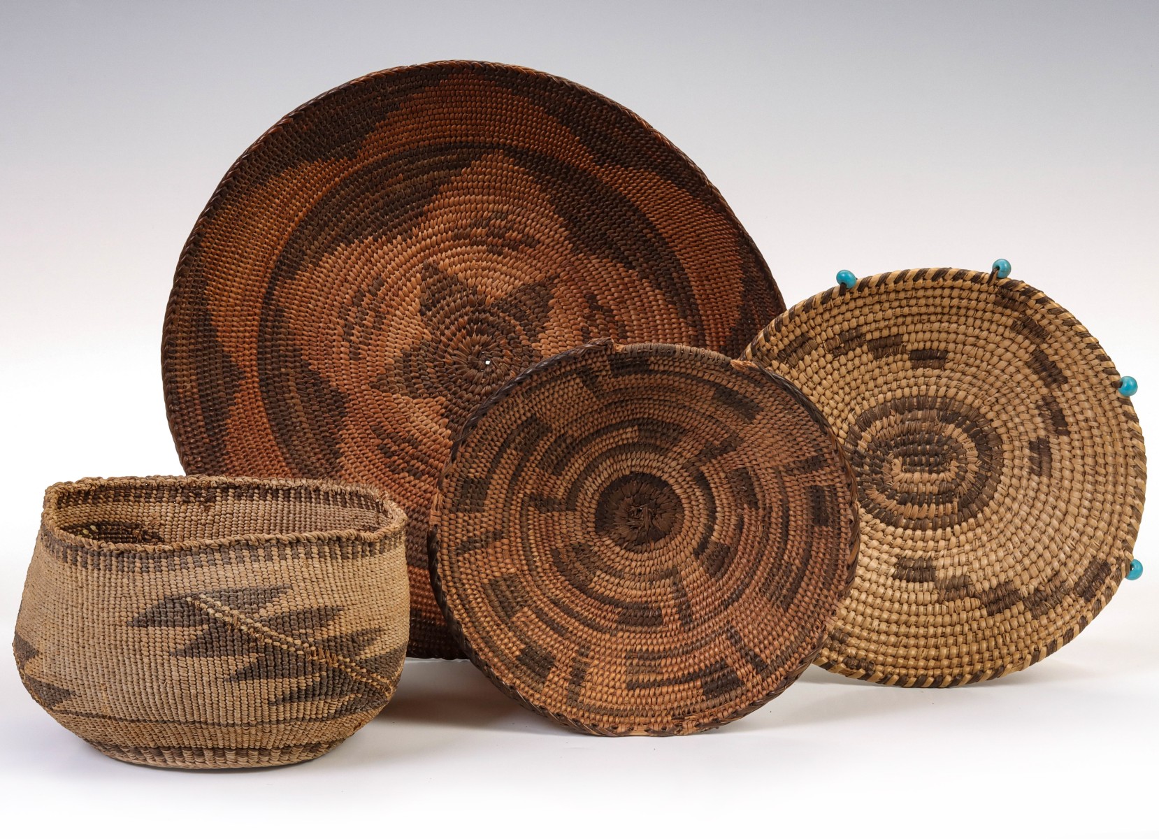 A COLLECTION OF APACHE, PIMA, OTHER BASKETS AS FOUND