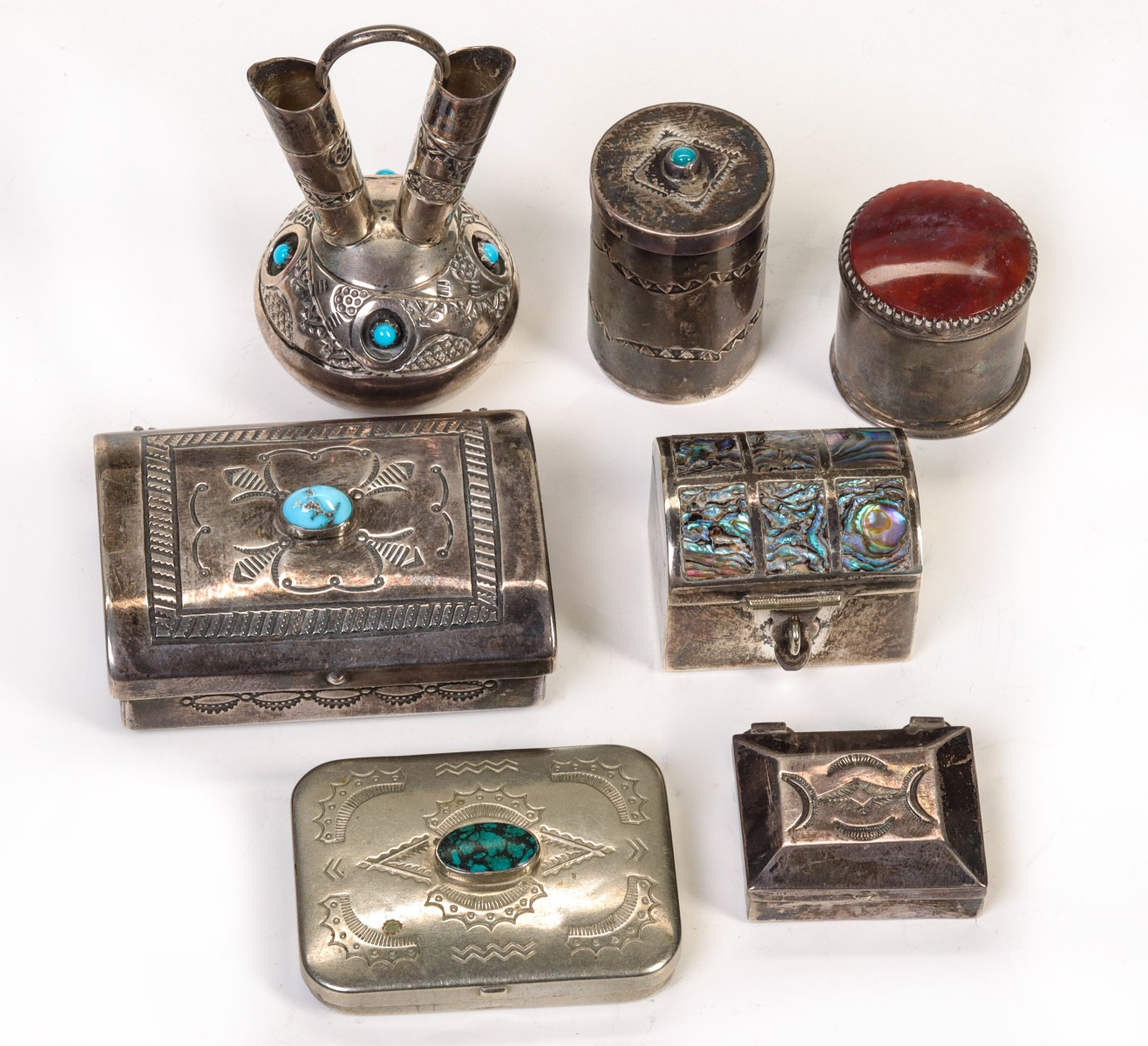 A COLLECTION OF NAVAJO AND OTHER STERLING OBJECTS