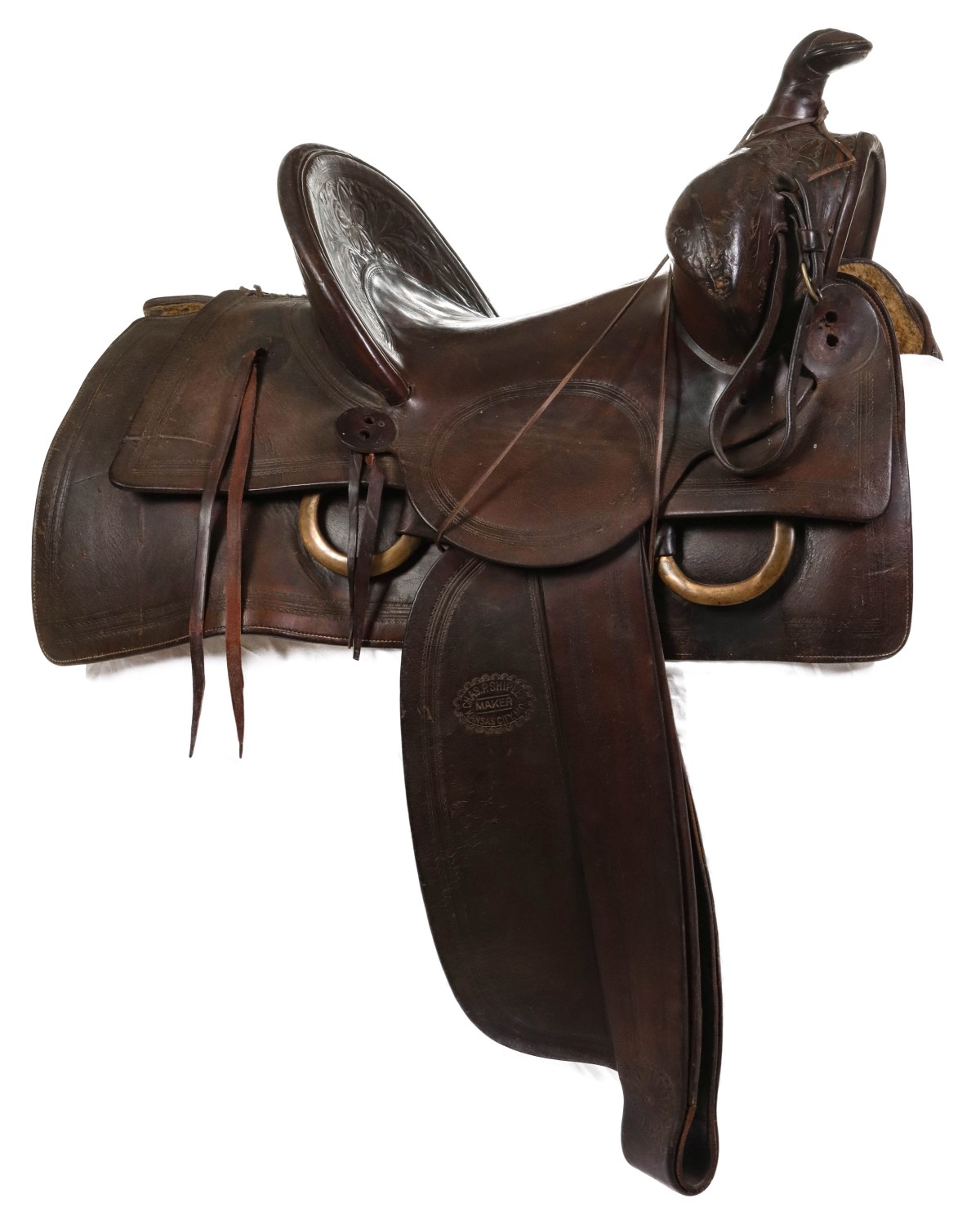 CHARLES P. SHIPLEY SEMI-PLAIN SADDLE WITH STAMPING