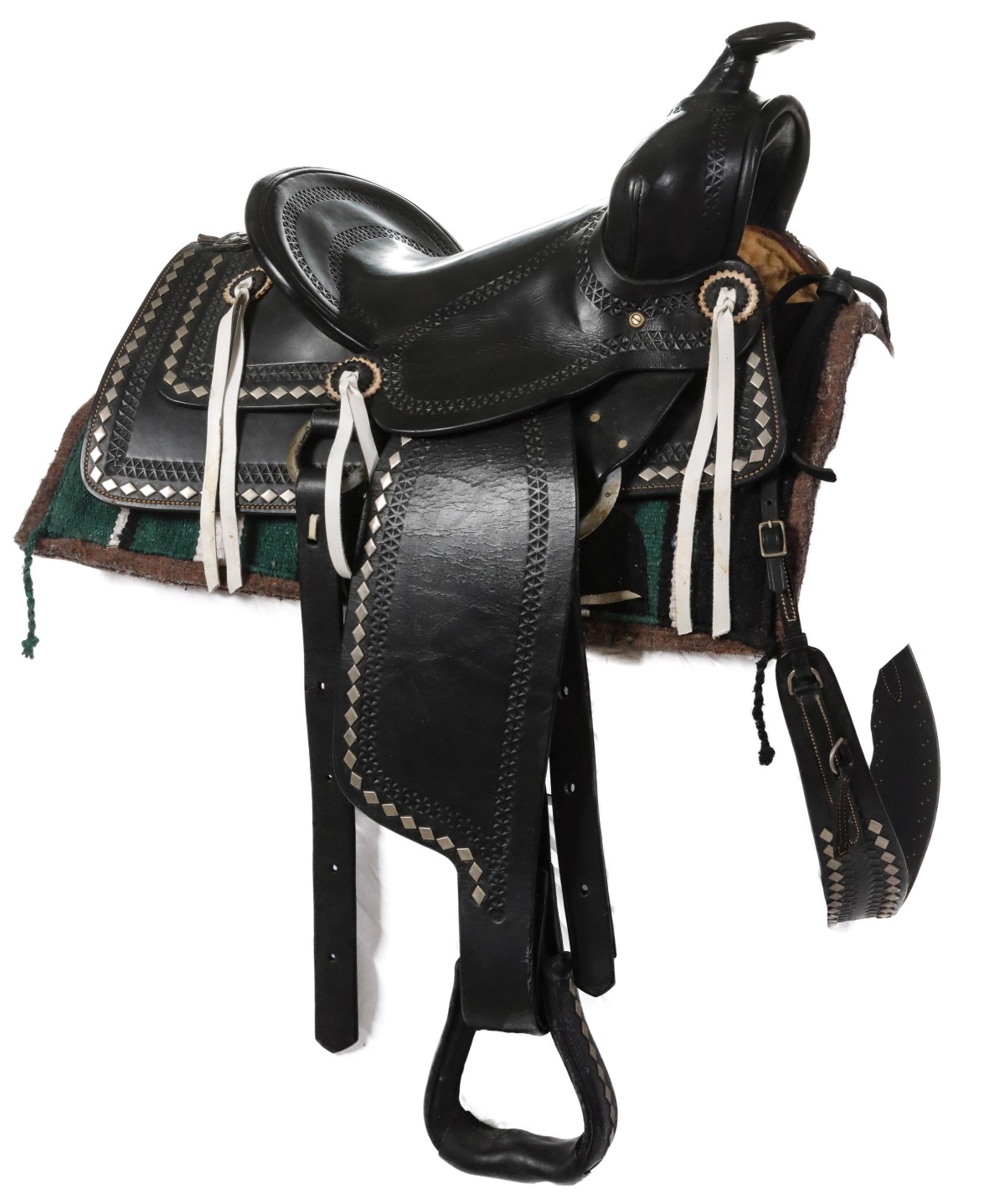 UNUSED 1950s TWO-COLOR SADDLE & BREASTPLATE WITH SILVER
