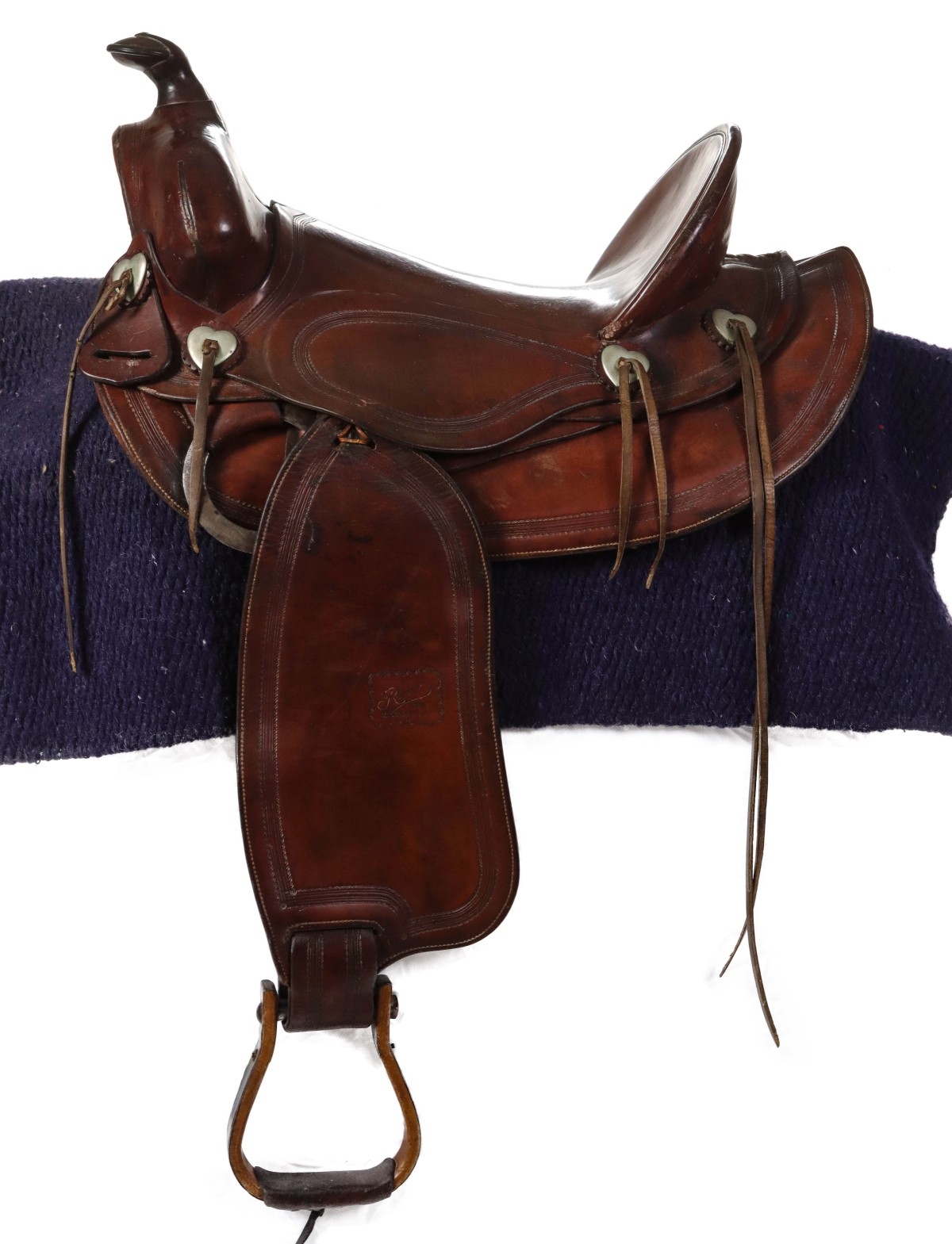 RHODES KC WESTERN SADDLE WITH HEART SHAPED CONCHOS