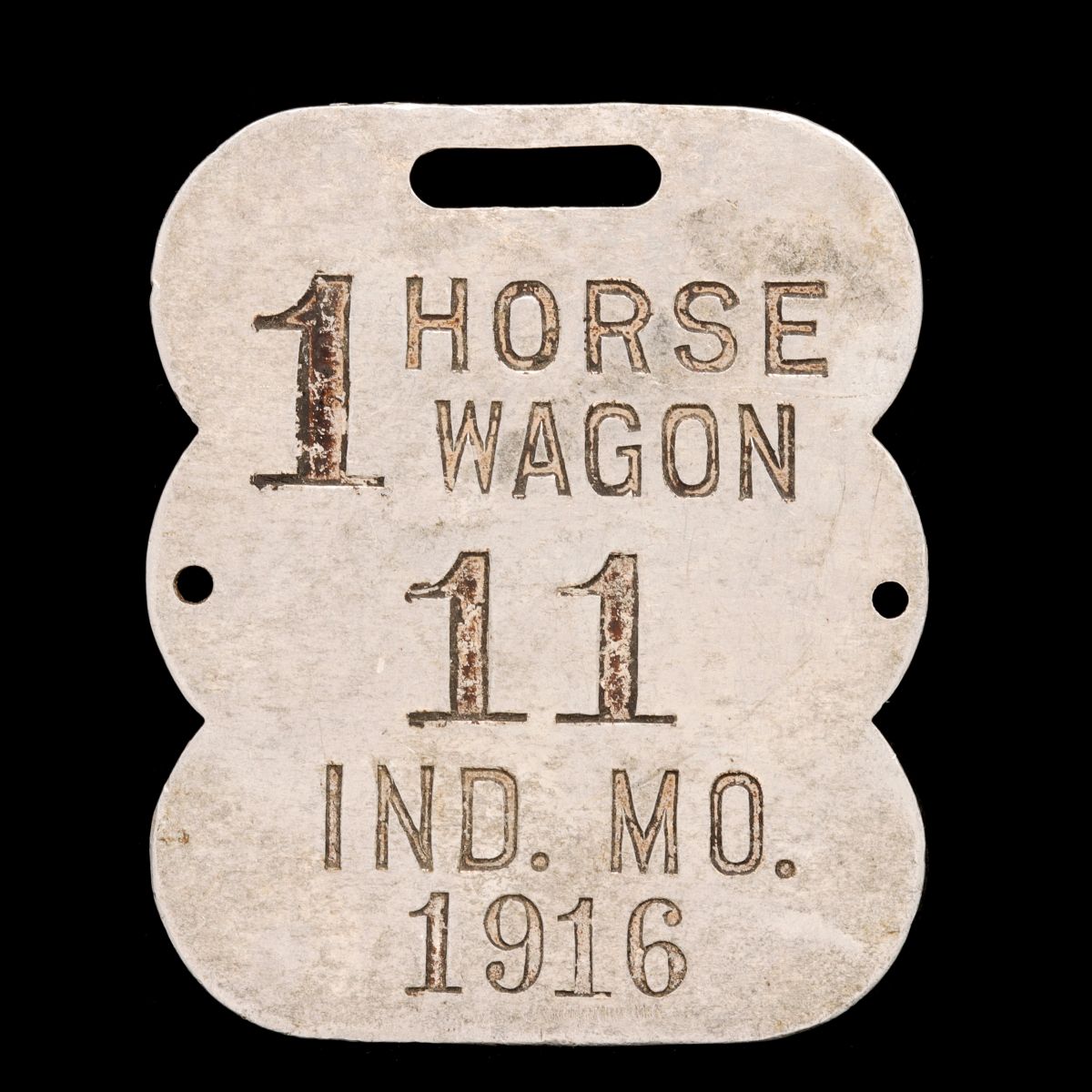 INDEPENDENCE MISSOURI 1916 HORSE WAGON TAG