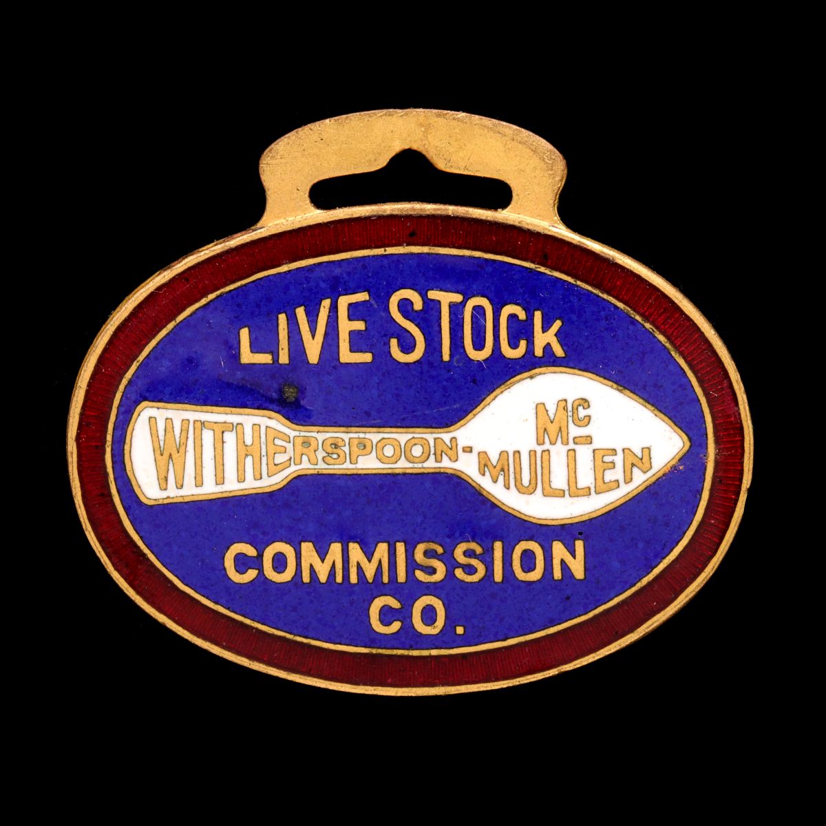 A WITHERSPOON STOCK COMMISSION ENAMELED WATCH FOB