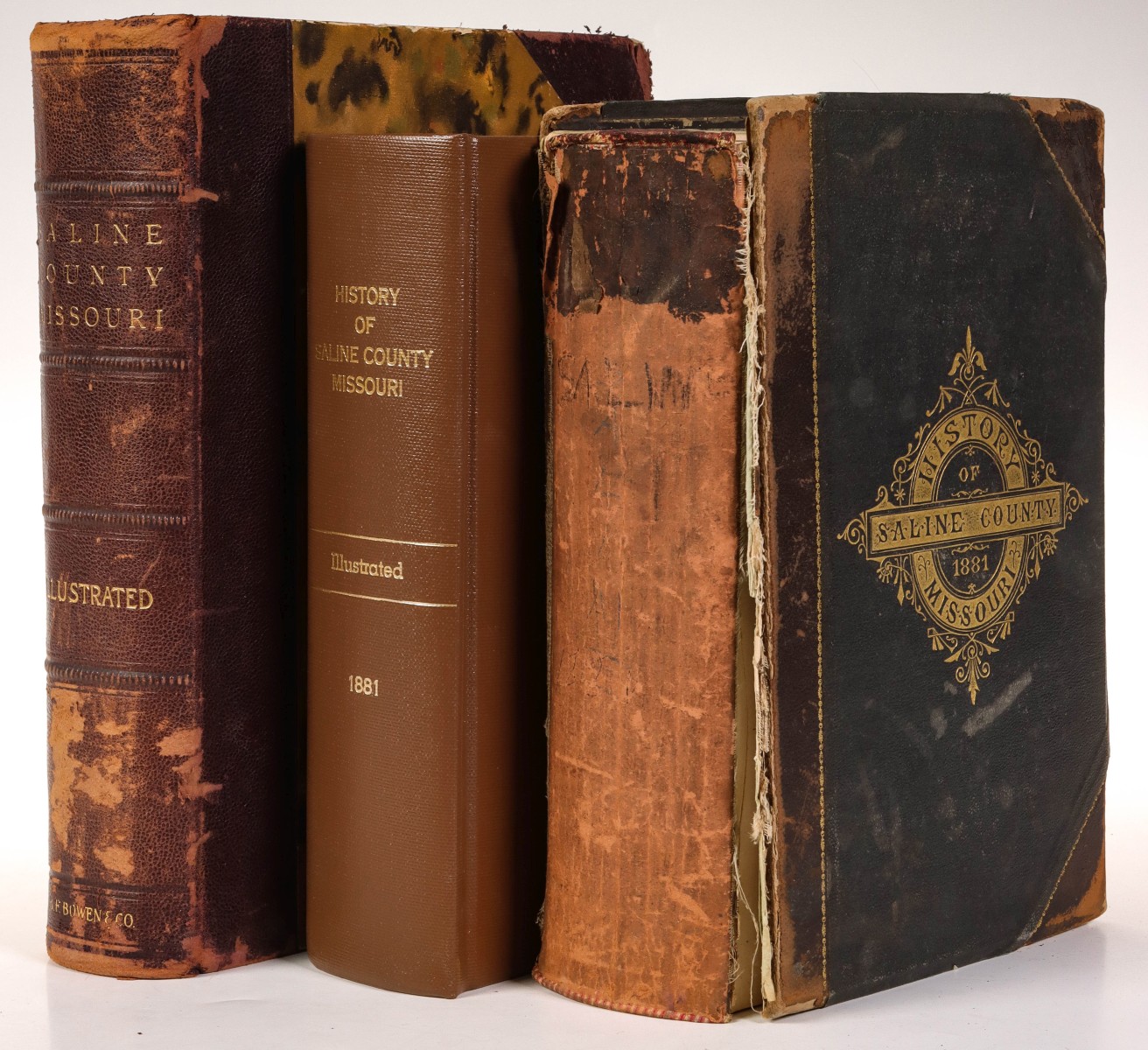 THREE 1880s BOOKS: HISTORY OF SALINE COUNTY MISSOURI