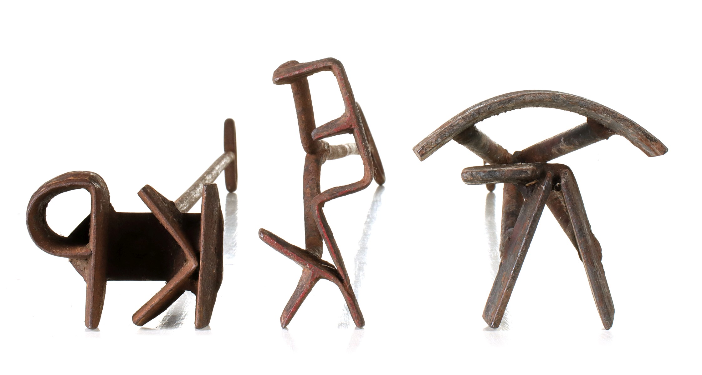 THREE FORGED IRON CATTLE BRANDS
