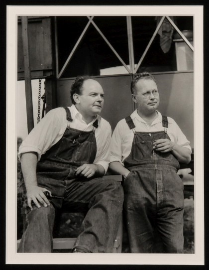 John Steuart Curry and Grant Wood at the Stone City Art Colony, Circa 1933