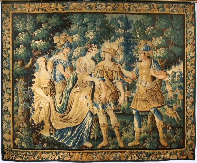 17th century brussels wool and silk mythological tapestry