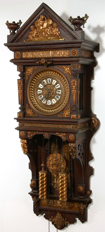 Ansonia Handing Antique Model Oak Case Wall Clock