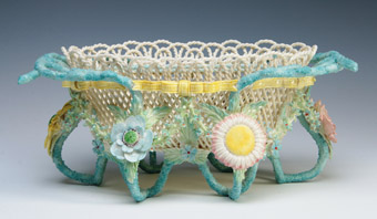 Belleek Rathmore Basket in Colorsfrom a Collection of Exceptional Belleek