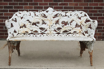 One of Four Antique Iron Benches