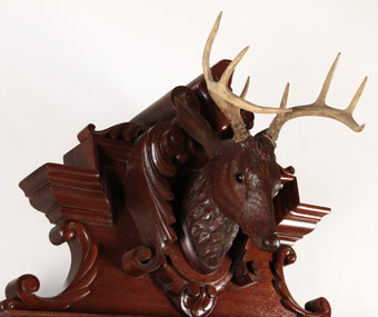 Walnut Sideboard with Black Forest Carved Deer