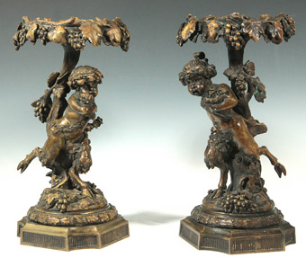 Bronze Satyr Figural Tazza