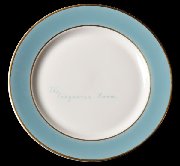Rare AT&SF Santa Fe Turquoise Room Plate