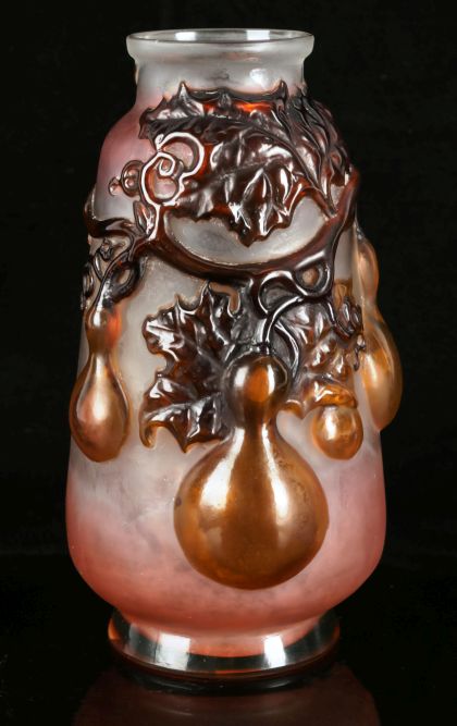 Rare Galle Blownout Cameo Glass Vases