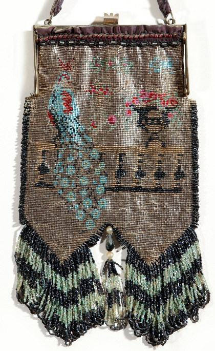 A Large Antique Beaded Bag
