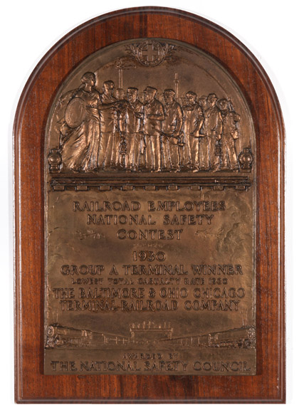 A 1930 Bronze Safety Award for B&O Railroad