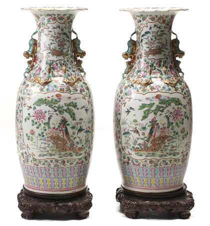Fine 19th Century Chinese Porcelain Floor Vase Pair