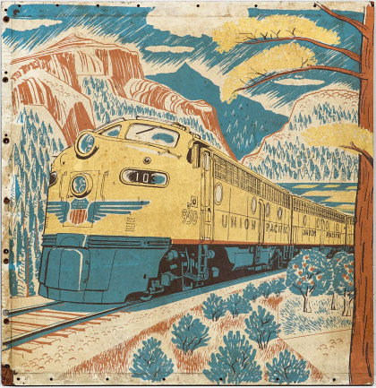 Detail of Union Pacific Dining Car Mural