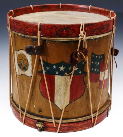 Civil War Drum with Confederate Flags