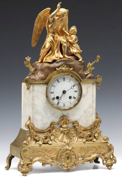 Napoleon III Parcel Gilt and Marble Clock
