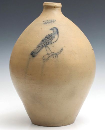 Ovoid Forms with Etched and Slip Decoration Birds