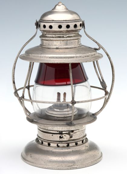 Red to Clear Conductor's Lantern, Signed Crerar Adams