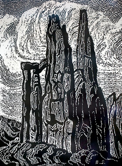 Birger Sandzen (1871‑1954) Nailhead Block Print