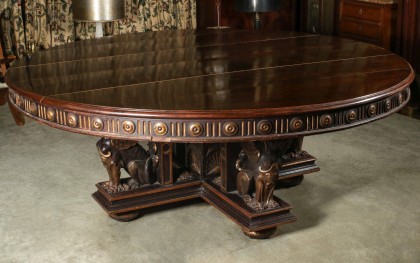 Massive Oak Table with Sphinx