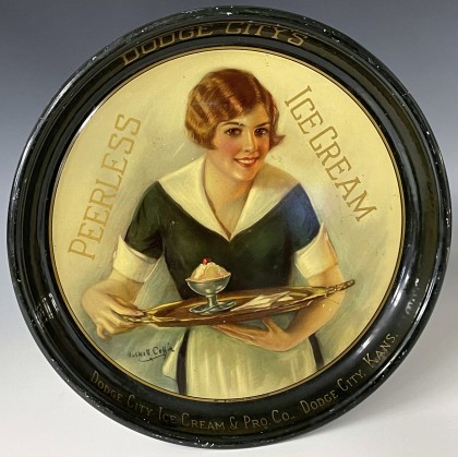 A Rare Dodge City Ice Cream Company Tray Illustrated by Haskell Coffin