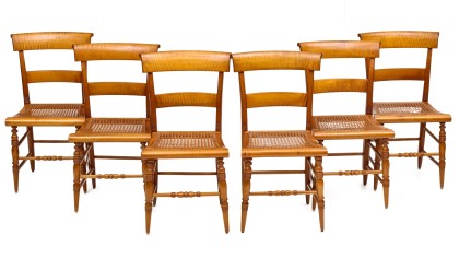 Set of Tiger Maple Chairs