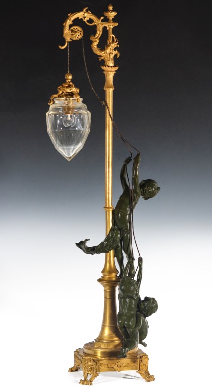 Antoine Bofill (1875‑1925) Parcel Gilt Bronze Light