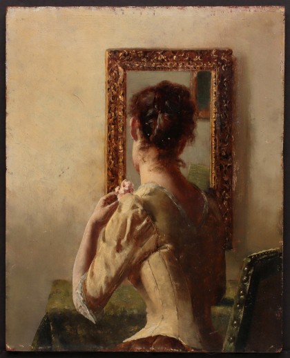 Unidentified 19th Century Realism Oil on Panel