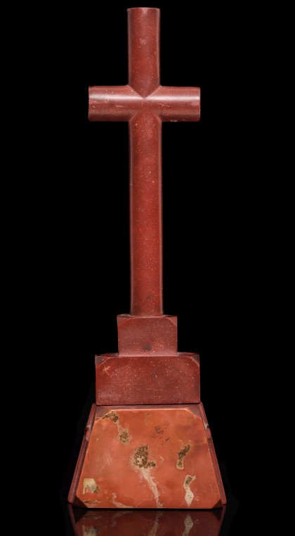 A Large and Rare Catlinite Cross on Plinth