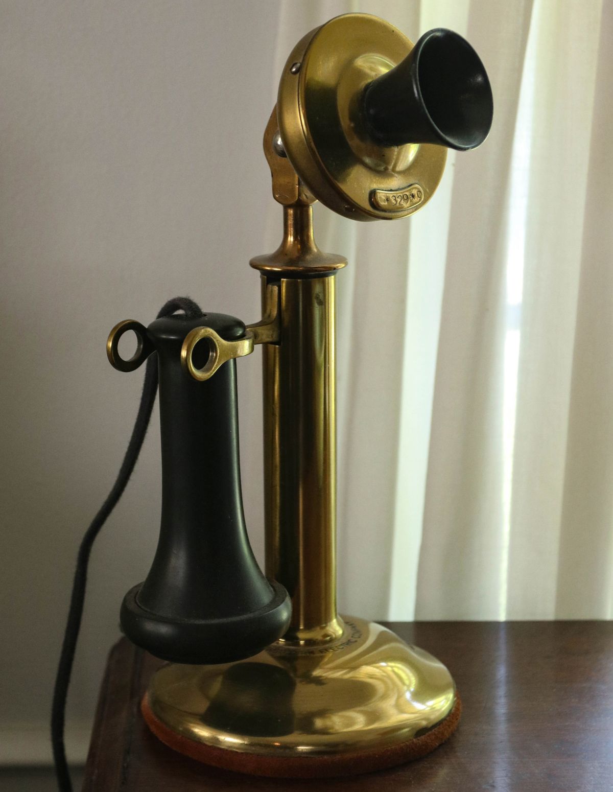 A NICE BRASS CANDLESTICK TELEPHONE PATENTED 1904
