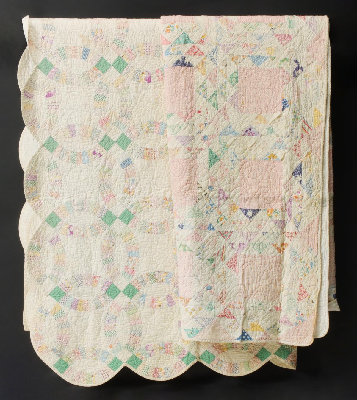 'DOUBLE WEDDING RING' AND 'FLYING GEESE' QUILTS