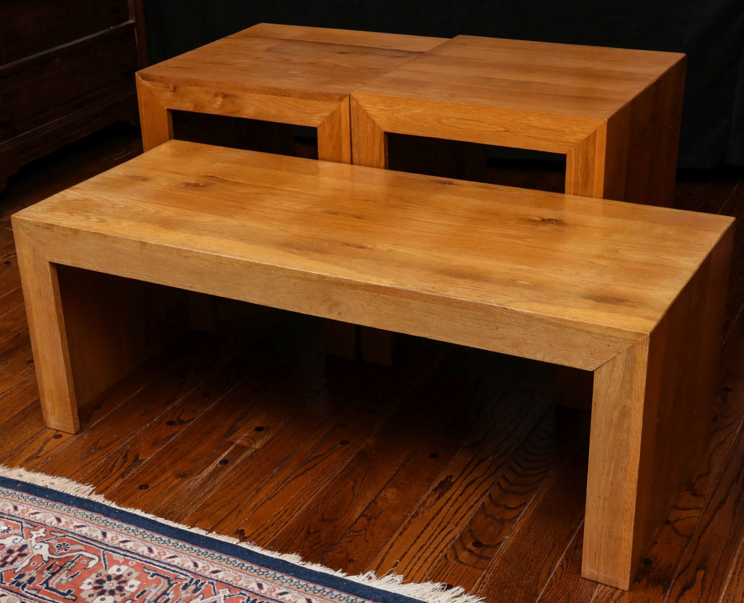 CONTEMPORARY OAK COFFEE AND END TABLES