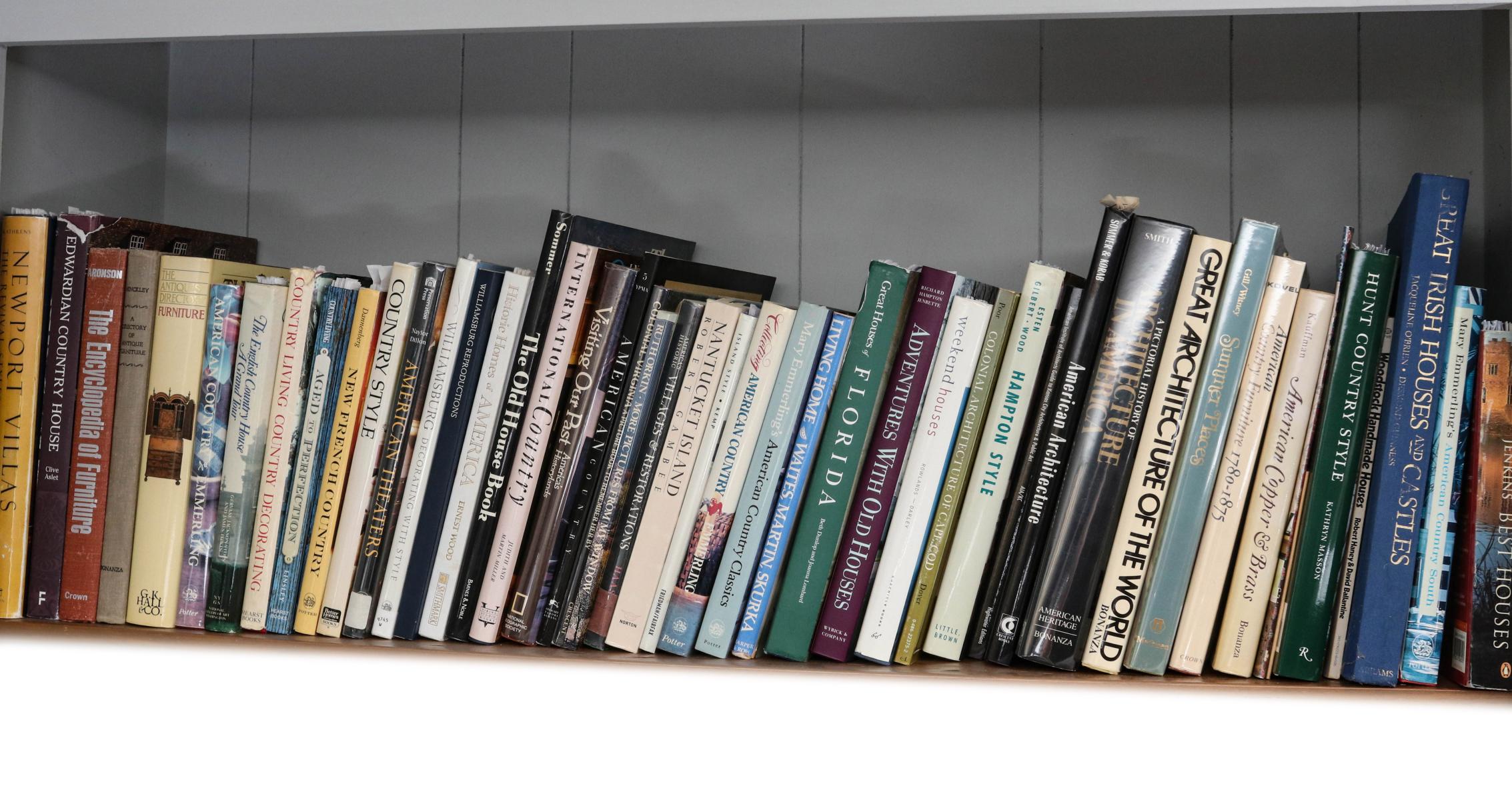 A SHELF OF BOOKS, MOSTLY ARCHITECTURE