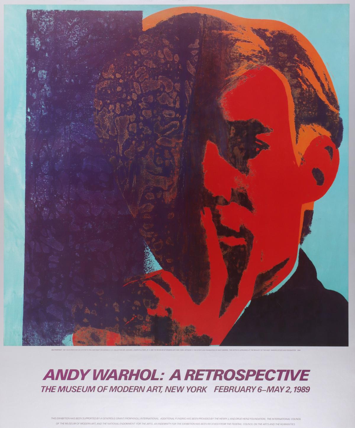 A 1989 POSTER FOR ANDY WARHOL EXHIBITION AT MOMA