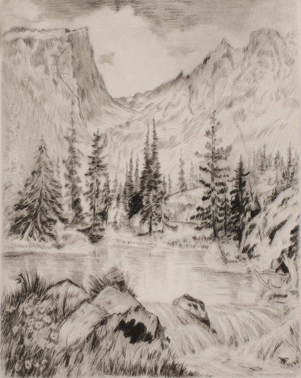 LYMAN BYXBE (1886-1980) PENCIL SIGNED ETCHING