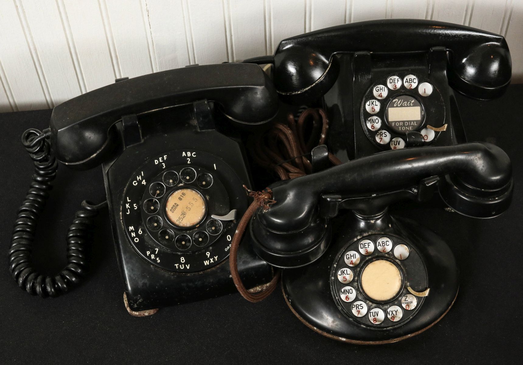 THREE VINTAGE ROTARY TELEPHONES